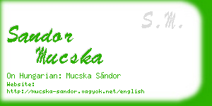 sandor mucska business card