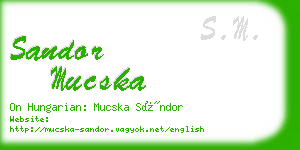 sandor mucska business card